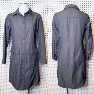 Pendleton | Blue Denim Inspired 100% Virgin Wool Long Sleeve Shirt Dress Small